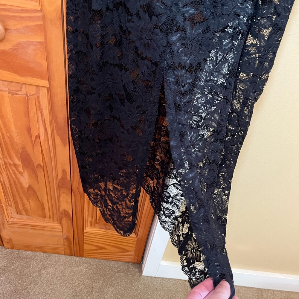 Zara Black Lace Maxi Skirt Size Large - Picture 5 of 7